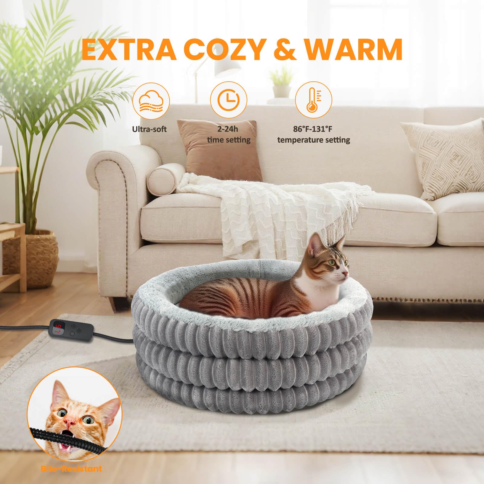 Lit chauffant pour chat d'intérieur