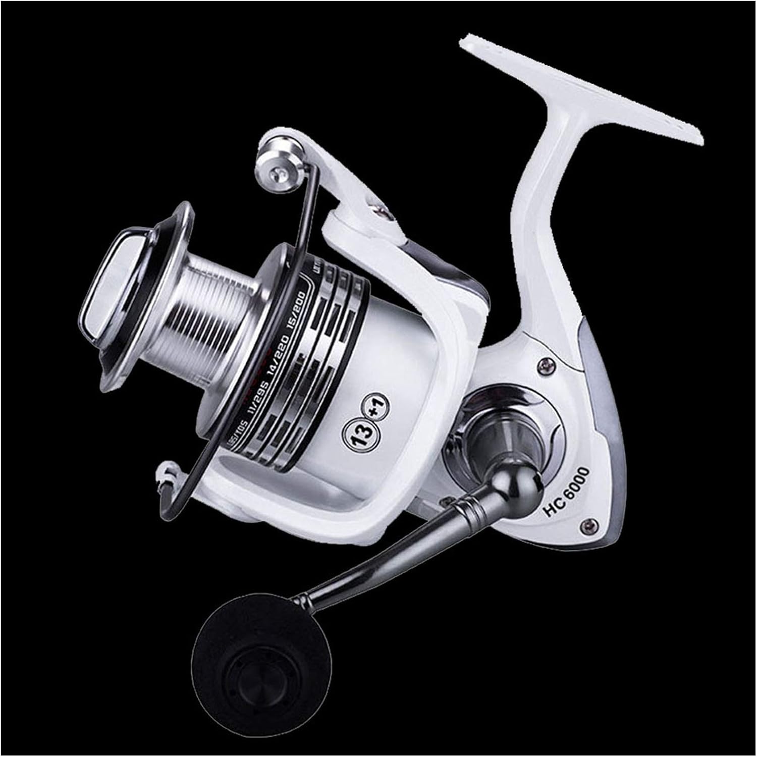 Fishing Reels 13+1BB Fishing Reel CNC Rocker Arm Spinning Reel White Color Carp Fishing Feeder Reel Fishing for Inshore Boat Rock Freshwater Saltwater (Spool Capacity : 2000 Series)