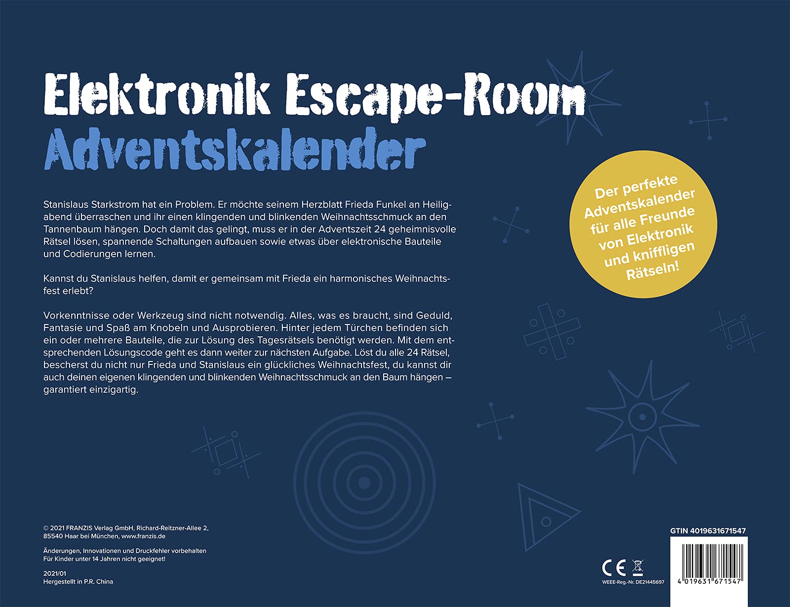 FRANZIS 67154 - Elektronik Escape Room Adventskalender
