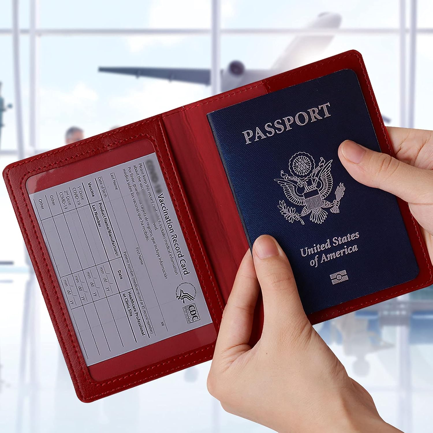 TIGARI Passport Holder for Travel Women Men, Valentines Day Gifts PU Leather Wallet Cover Case Sleeve, Waterproof Protected Document Organizer, Vacation Plane Cruise Travel Essentials image 5
