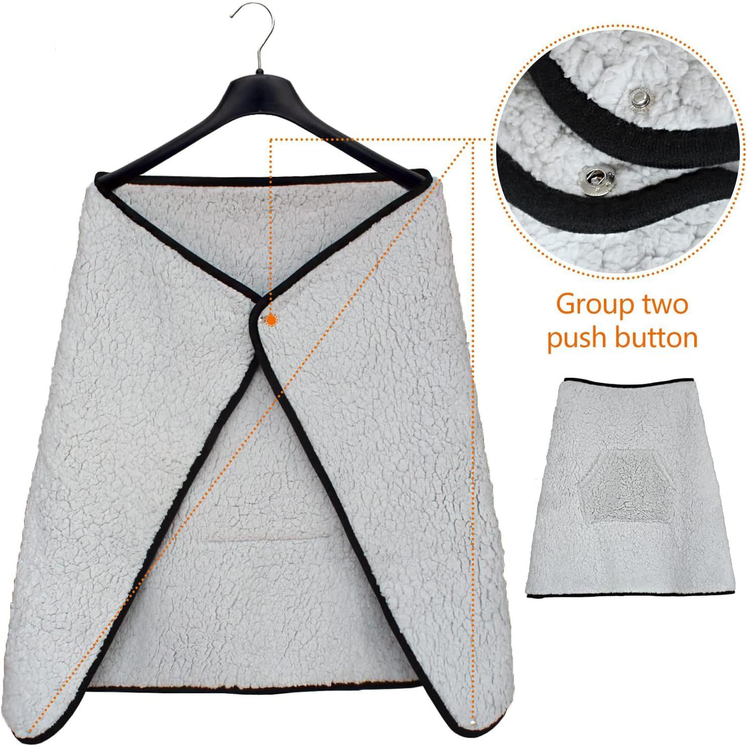 Manta térmica portátil de viaje, acogedora manta de forro polar para silla de ruedas, chal para exteriores, para rodillas, espalda y hombros, perfecta para el calor del invierno