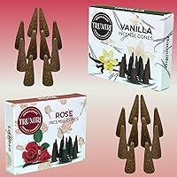 Vista 79 de TRUMIRI Incense Cones - Combo Pack of 20 Cone Incense - 10 Nag Champa + 10 Palo Santo - Insence Cones - Incense Cones Scented - Cone Incense Scents