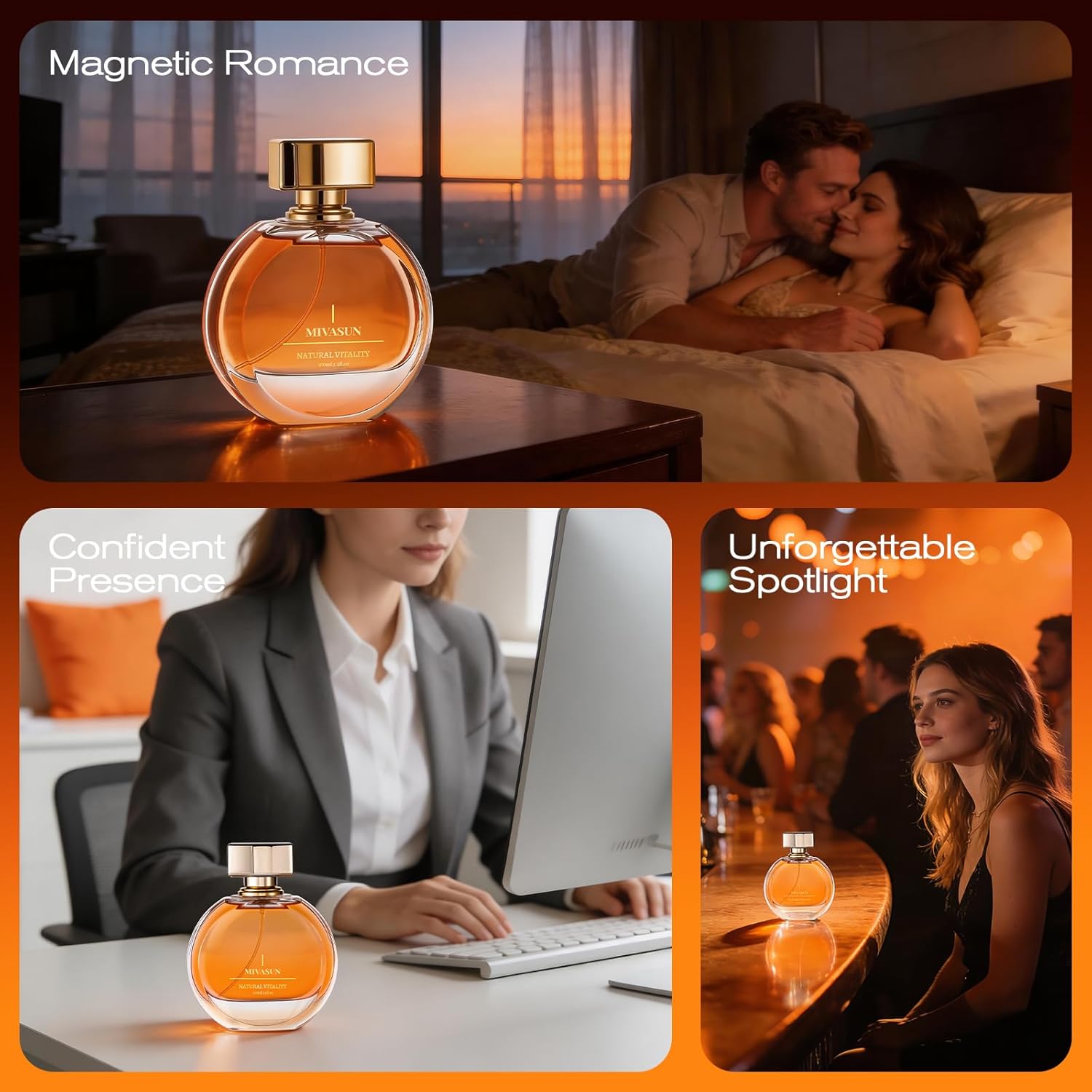 MivaSun Luxury Eau de Parfum, 100ml/3.4 fl.oz, Long Lasting Floral Fruity Perfumes for Women with Honeydew, Orchid & Rose, Elegant Date Night & Daily Signature Scent, Getter Gift for Date & Work