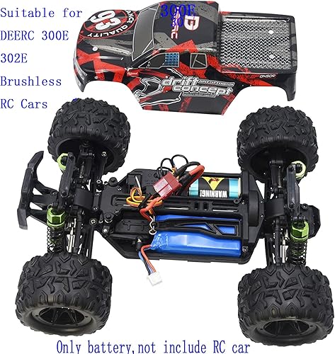 Miniatura 2 de Blomiky Paquete de 2 baterías recargables de 7.4 V 1500 mAh 40C Lipo 11.1 Wh enchufe T y cable de carga USB adecuado para 9309E 9005E 300E 302E 9155