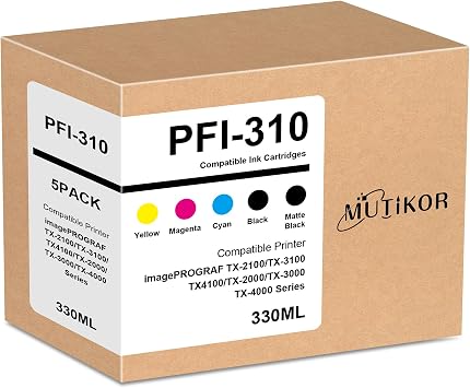 Compatible for Canon PFI-310 Ink Cartridges 330ML TX Series Plotter Ink