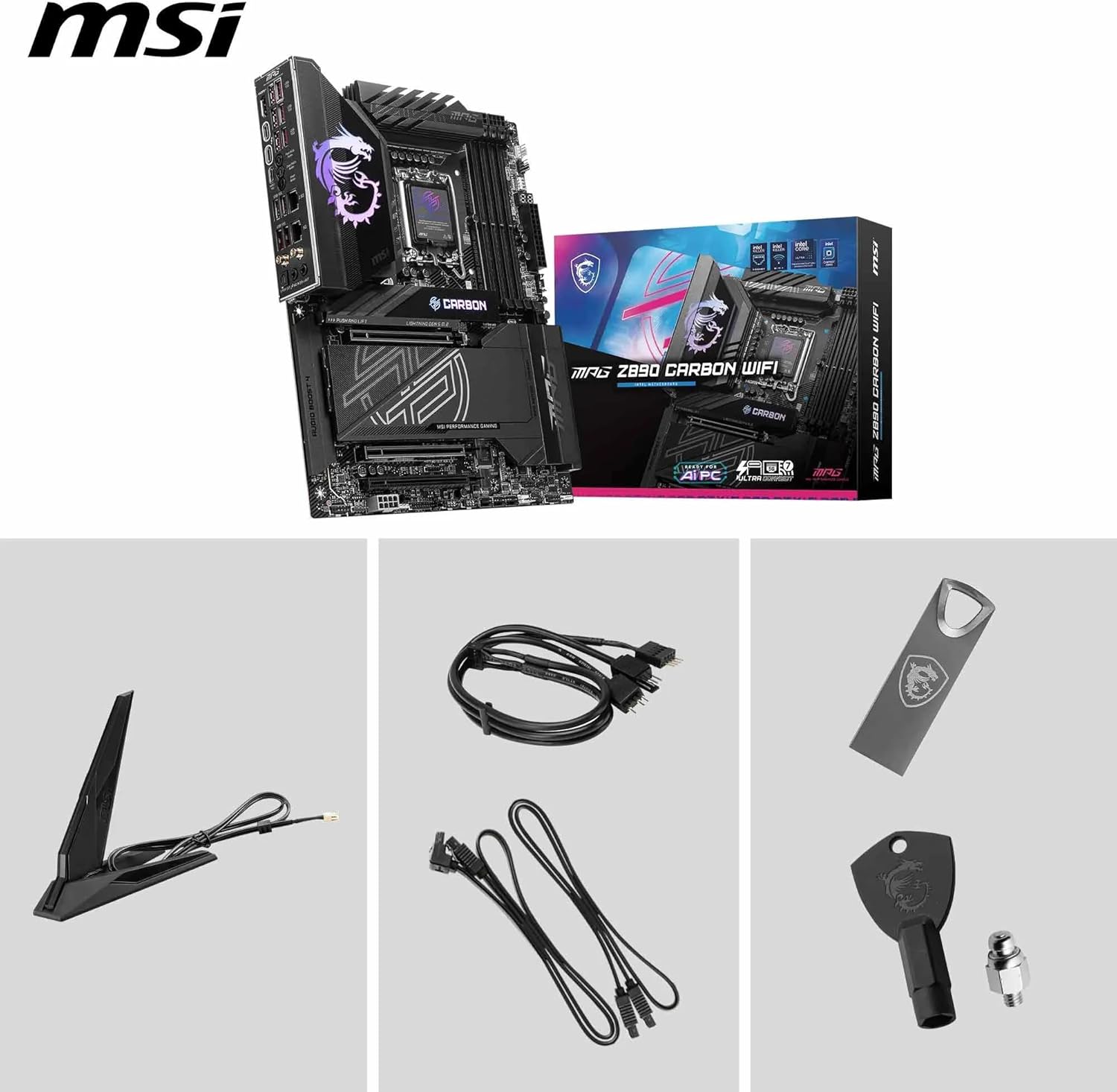 Sparepart: MSI MPG Z890 Carbon WiFi Motherboard Intel Z890 Lga, W129021475 (Motherboard Intel Z890 Lga 1851 (Socket V1) ATX)