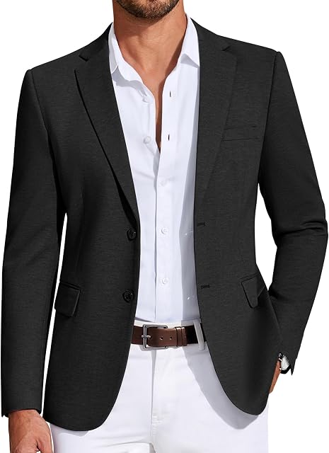 COOFANDY Homme Casual Blazer Knit Sport Coat Légère veste à deux boutons