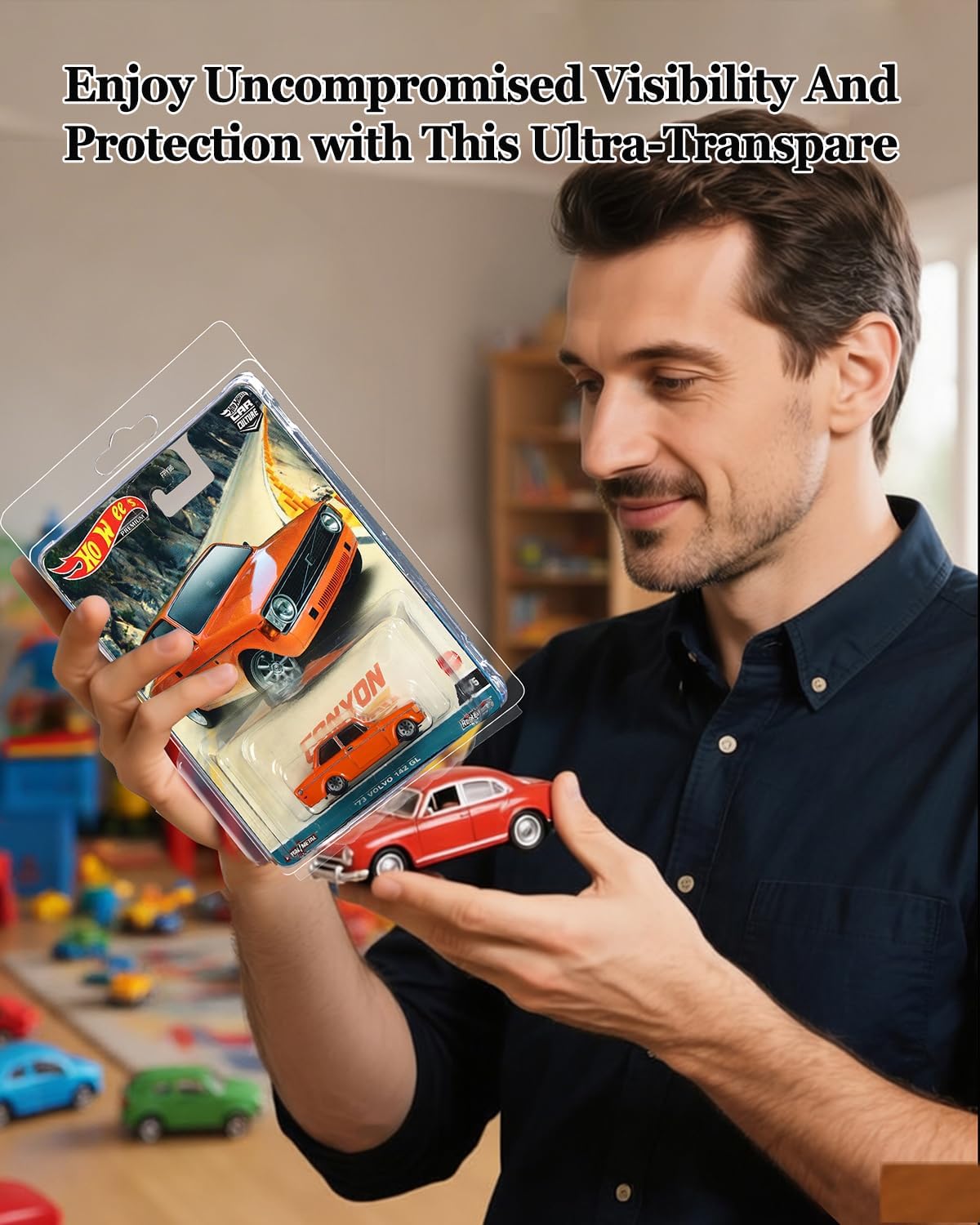 [30 Pack] Heavy Duty Protector Case for Hot Wheels Premium, Car Culture & Replica Series, Clear Clamshell Display Shield, Dust-Proof Blister Pack Storage for Larger Wide Card Backings