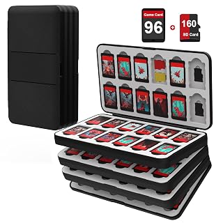 iPLYGAM Switch Game Case Holder for Nintendo Switch 2/OLED/Lite with 96 Cartridge Slots and 160 Micro SD Card Storage, Portable Game Protective Organizer Traveler Gift Accessories - Amazon product rated Grade A