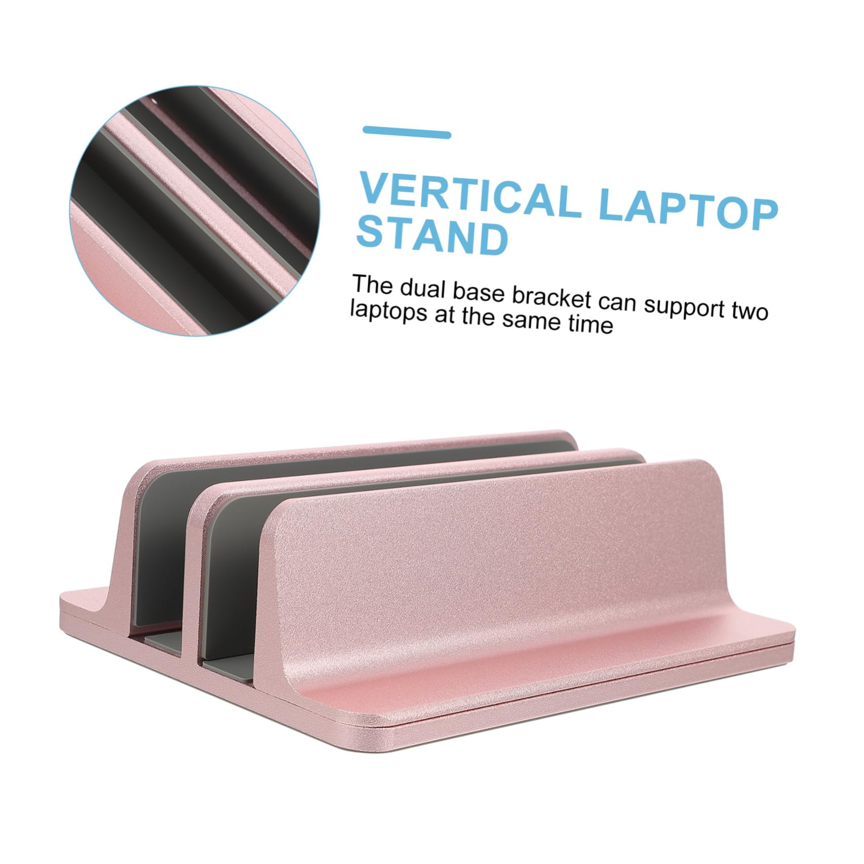 Supporto Verticale per Laptop Regolabile Doppio Slot in Lega di Alluminio