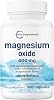 Óxido de magnesio 400mg, 500 cápsulas | Forma elemental para máxima concentración | Apoya calma, salud muscular y nerviosa | No transgénico 1