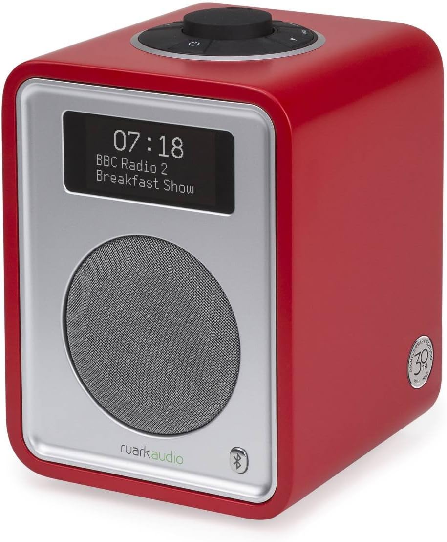 Ruark Audio R1-30 (Swiss Red) deluxe tabletop Bluetooth Radio