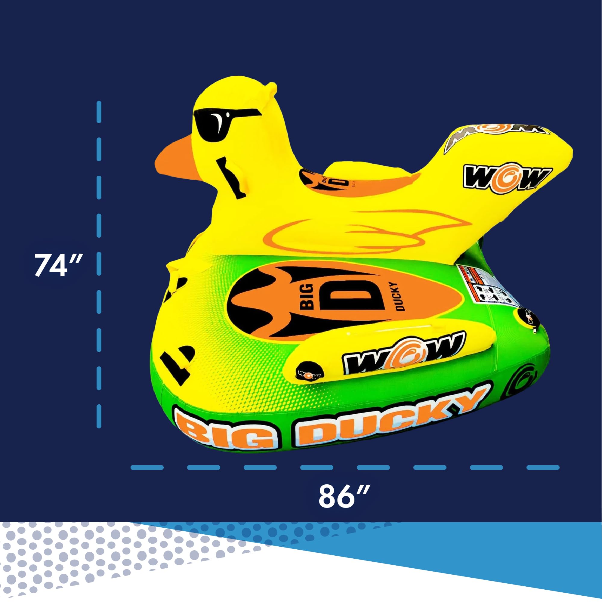 WOW Sports Ducky holowana rura pokładowa do pływania łodzią dla 1-5 osób