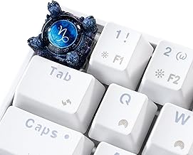 OceanKey Teclas artesanales para reemplazo de bricolaje y juegos, teclas de resina hechas a mano, teclas de resina azul Capricornio para juegos de interruptores, teclados mecánicos Cherry MX (azul)