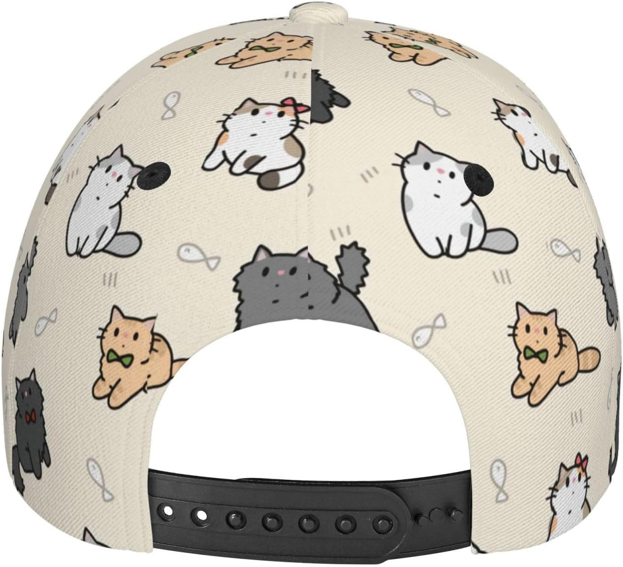 Cute Cat Baseball Cap Men Women Cat Printed Baseball Snapback Hat Adjustable Cat Lover Hat - Image 3
