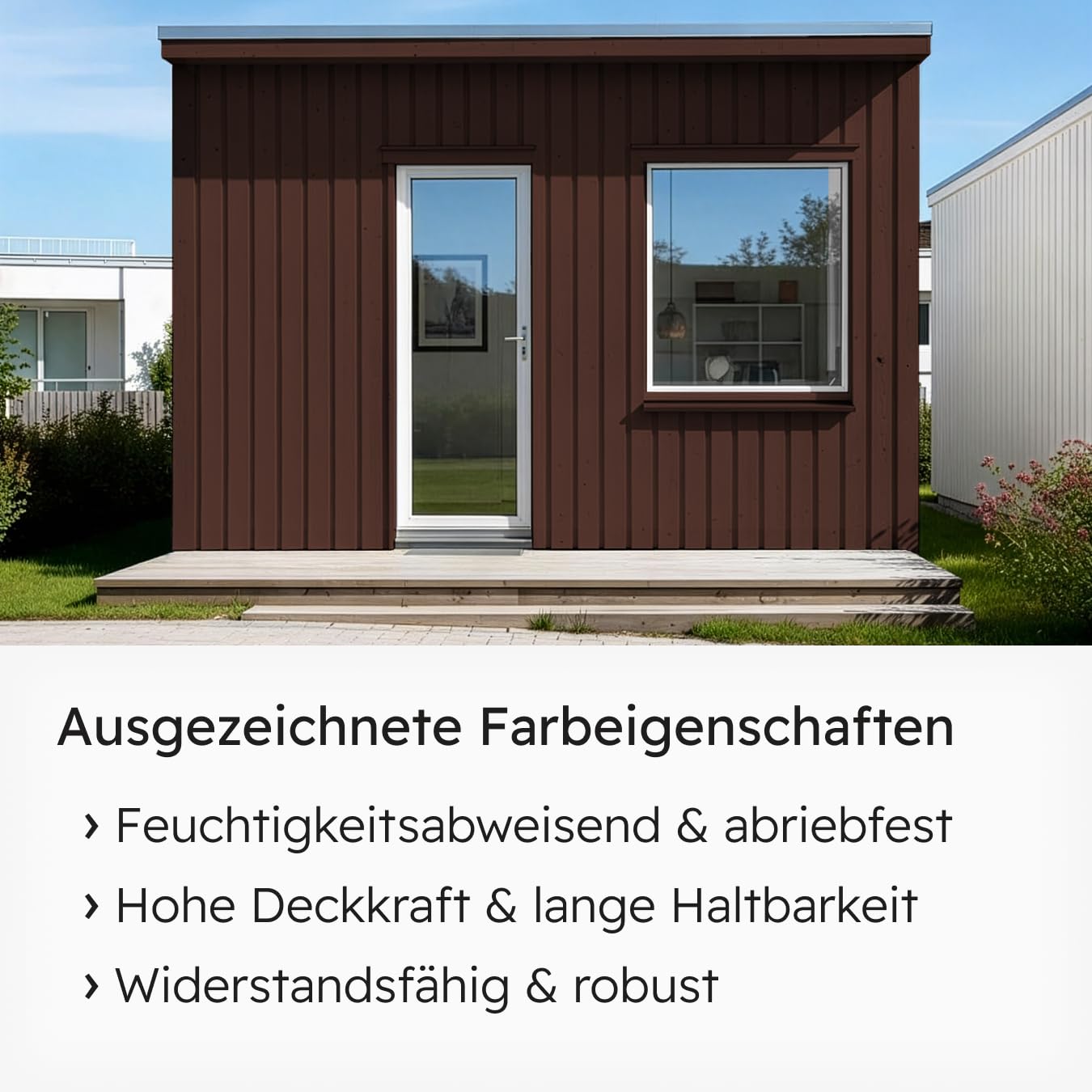 Viton Holzfarbe - 0,7 Kg Braun Holzlack Seidenmatt - Wetterschutzfarbe für Außen - 3in1 Grundierung & Deckfarbe - Profi-Holzschutzlack - KE31 - RAL 8017 Schokoladenbraun