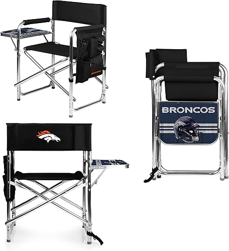 Miniatura 155 de PICNIC TIME NFL Unisex-Adult NFL Sports Chair with Side Table, Beach Chair, Camp Chair for Adults Negro