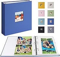 Vista 9 de Álbum de fotos 4x6 para 200 fotos o 5x7 para 100 fotos, álbumes de fotos con encuadernación de 3 anillas, cubierta de lino, libro de fotos sin ácido