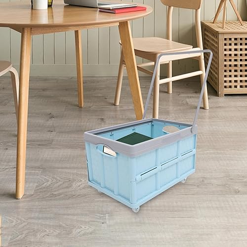Miniatura 4 de Zerodeko Caja de almacenamiento plegable para leche, caja de almacenamiento plegable con tapa, cubo organizador con rueda y asa para ropa,