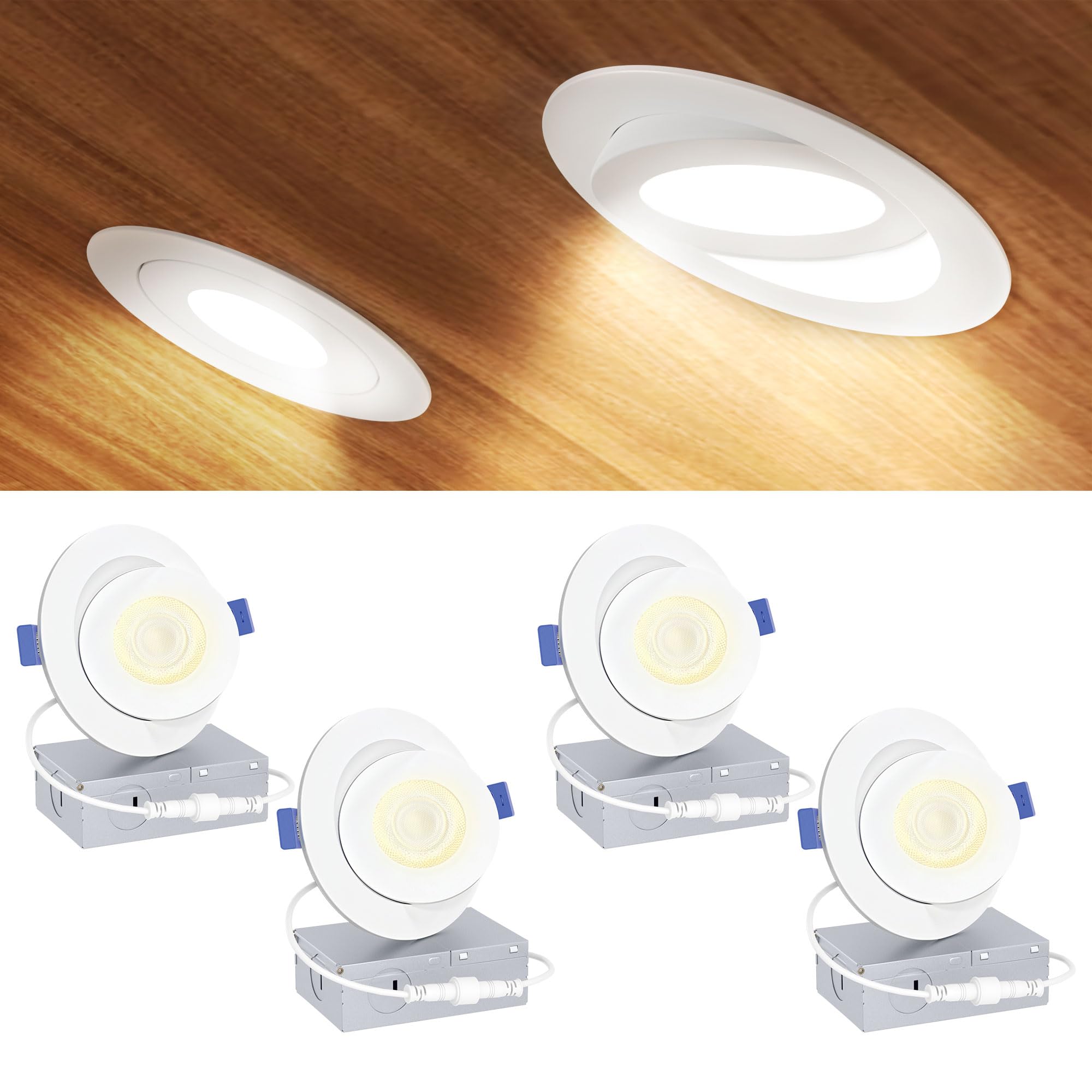 Ensenior 4 Inch Gimbal LED Recessed Light 4 Pack