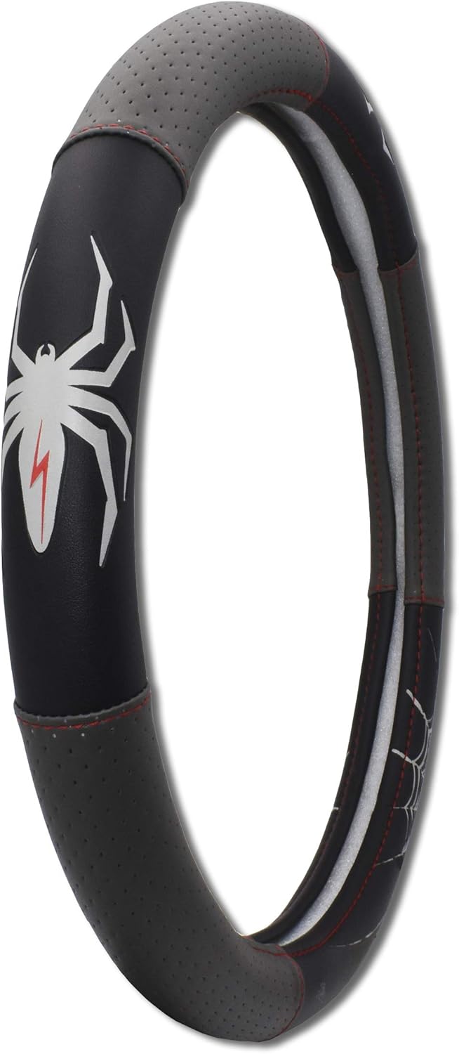 Elektroplate Metalhead Spider Premium Steering Wheel Cover - Large Size - Fits SUVs and Trucks with Diameter 15.5” to 16.2”