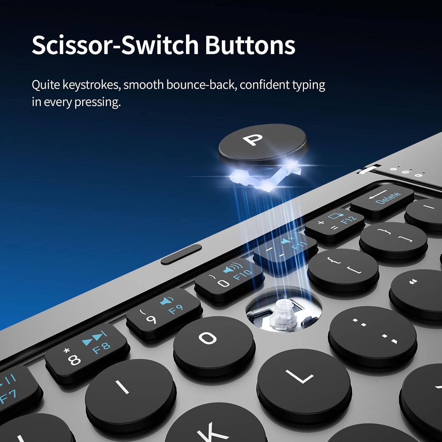 Ultra Slim Foldable Wireless Keyboard with Holder, Pocket Folding Keyboards with Touchpad for Smartphone Tablet and Laptop