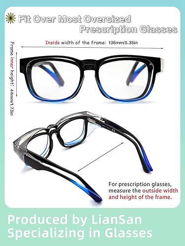 Miniatura 3 de LianSan Anteojos de seguridad sobre anteojos para mujer  Gafas antivaho que se ajustan sobre gafas graduadas para ANSI Z87.1 certificado