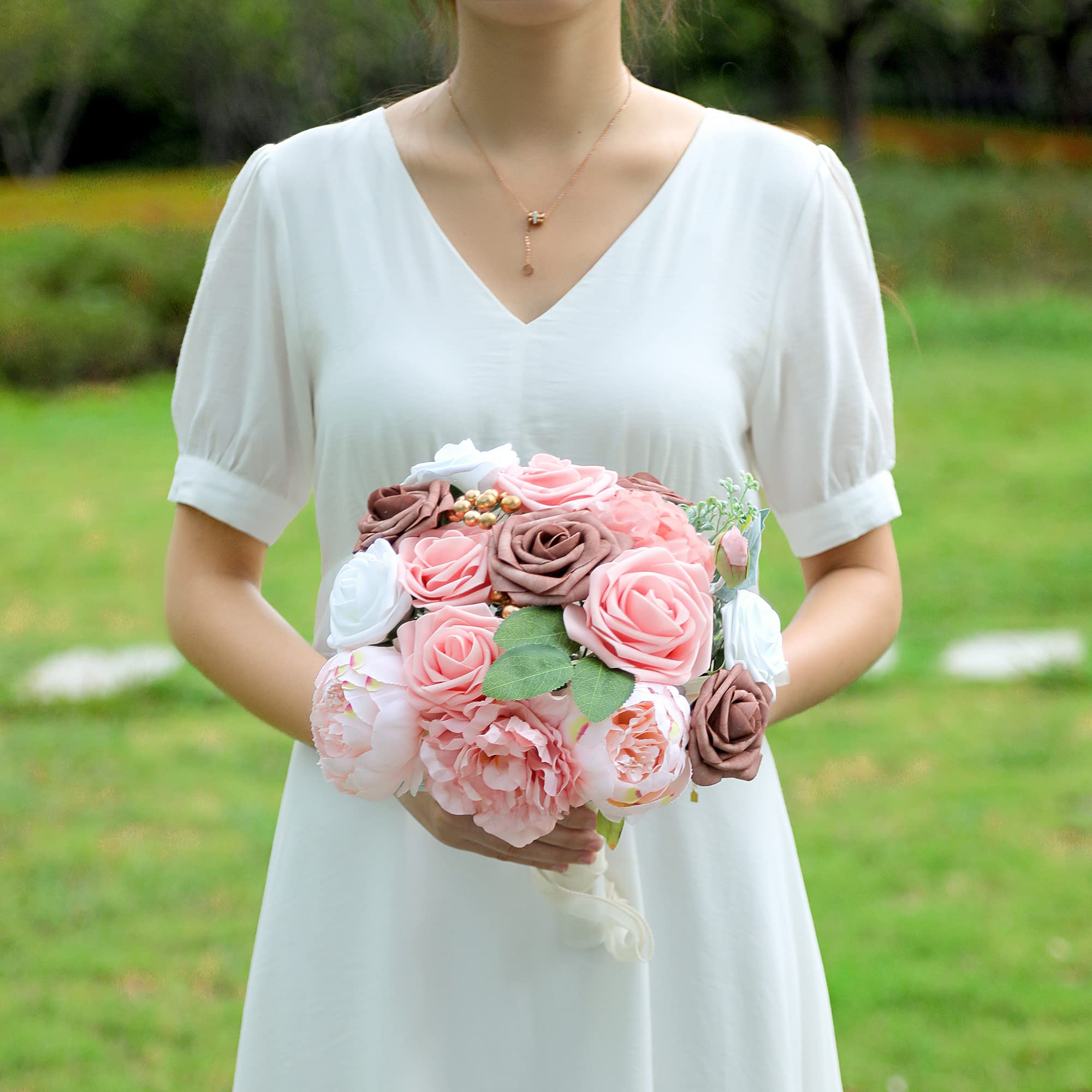 Künstliche Blumen Mit Stielen Für Hochzeitsdeko – DIY-Blumenarrangement, Brautstrauß, Deko Für Party & Zuhause