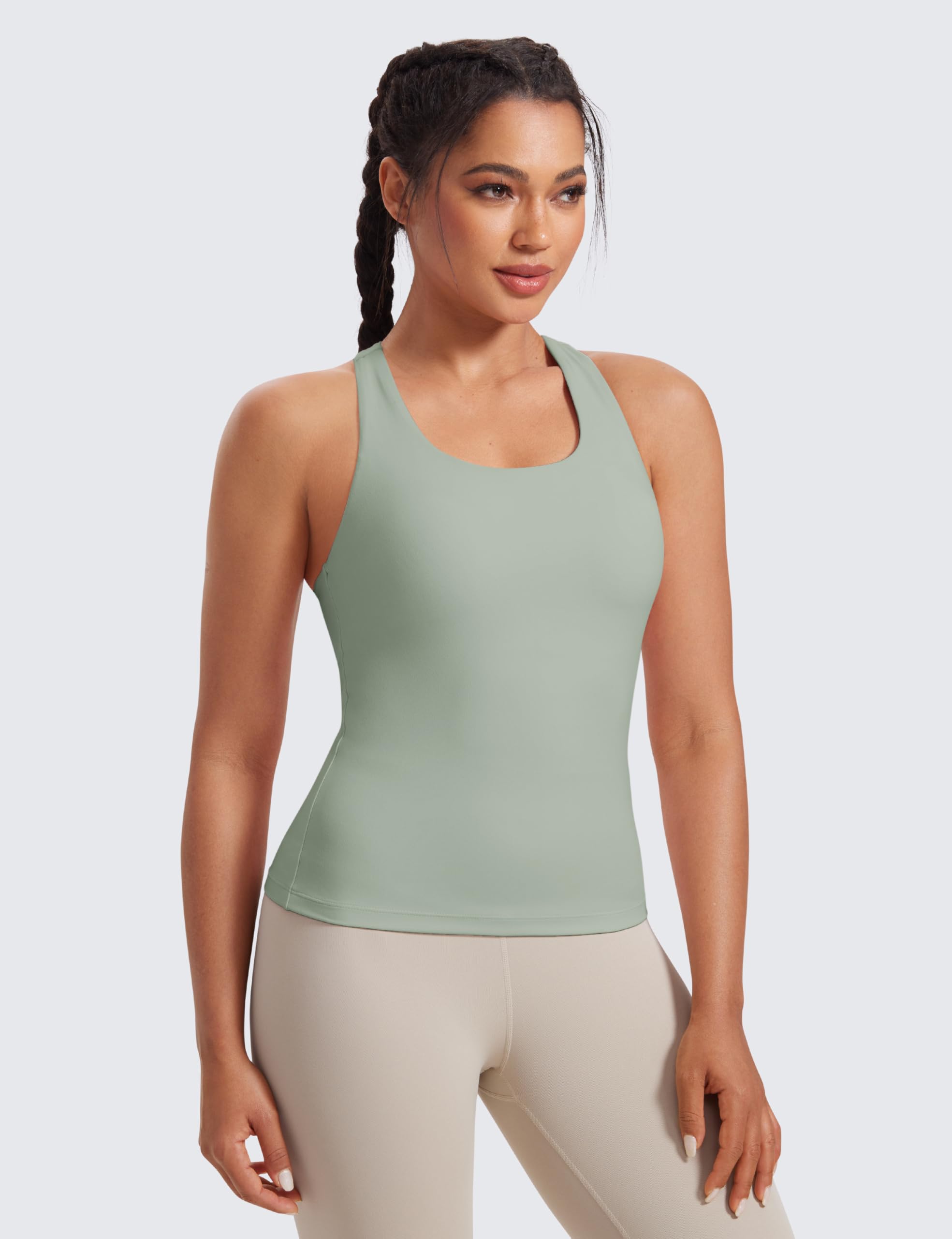 CRZ YOGA Ladies Butterluxe Tank Tops Racerback Sportowy top do jogi i fitnessu z wbudowanym biustonoszem