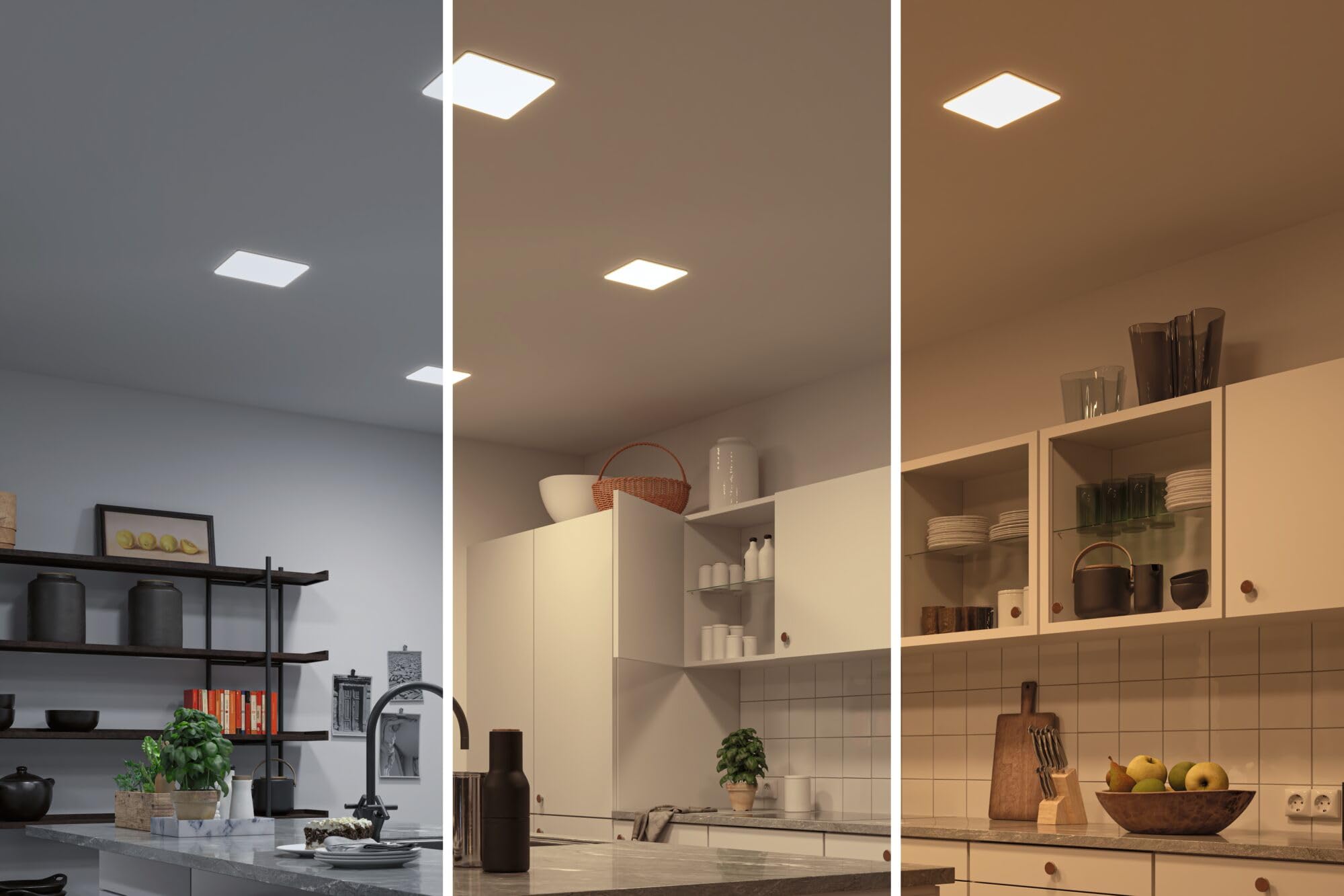 Paulmann 95379 panel LED, oprawa wpuszczana Veluna VariFit, IP44 White Switch 185x185mm czworok., w kompl. oprawa sufit.1x14 W przezr.tw.szt.3000 K