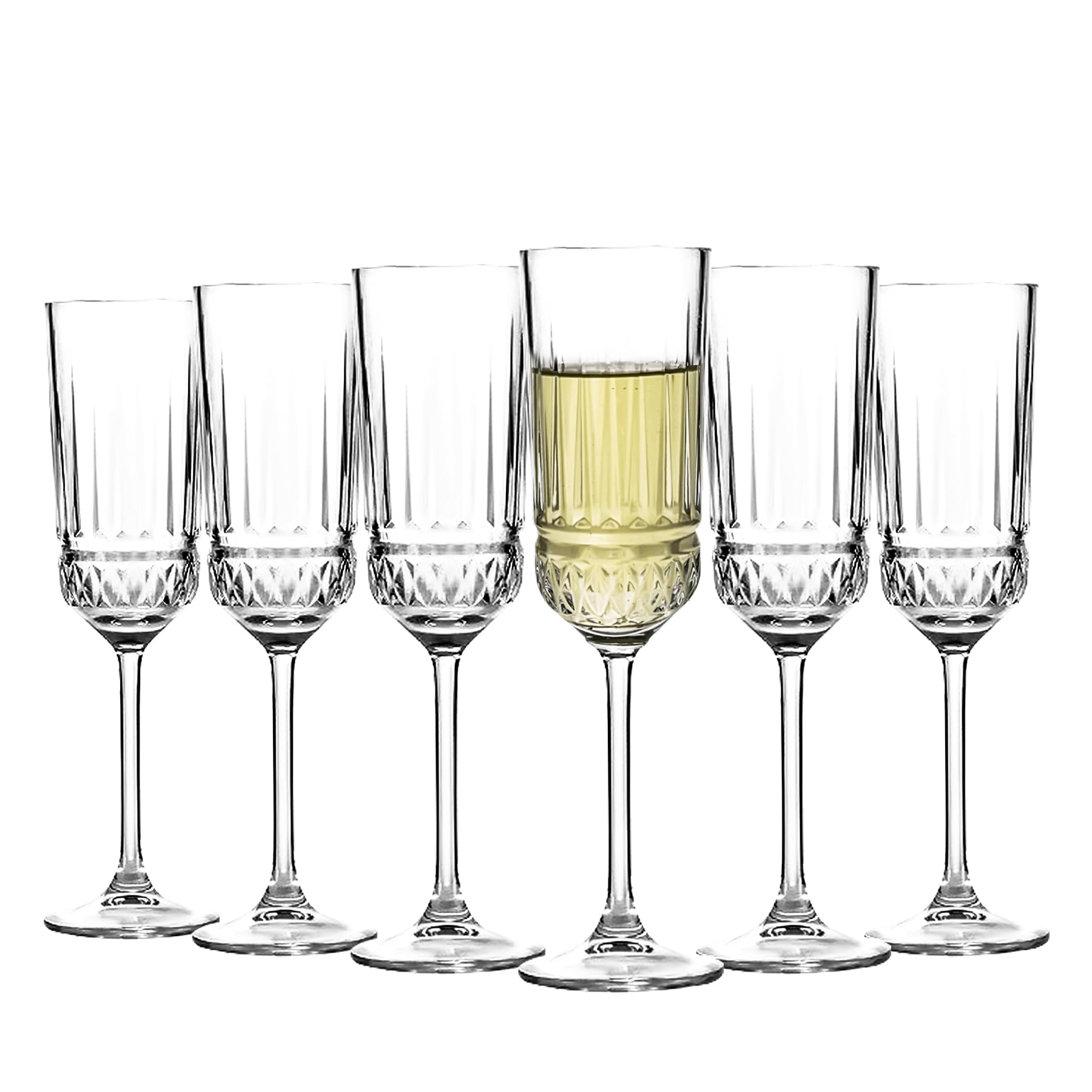 Copas de champán de 180 ml en juego de 6 piezas elegantes para brindis