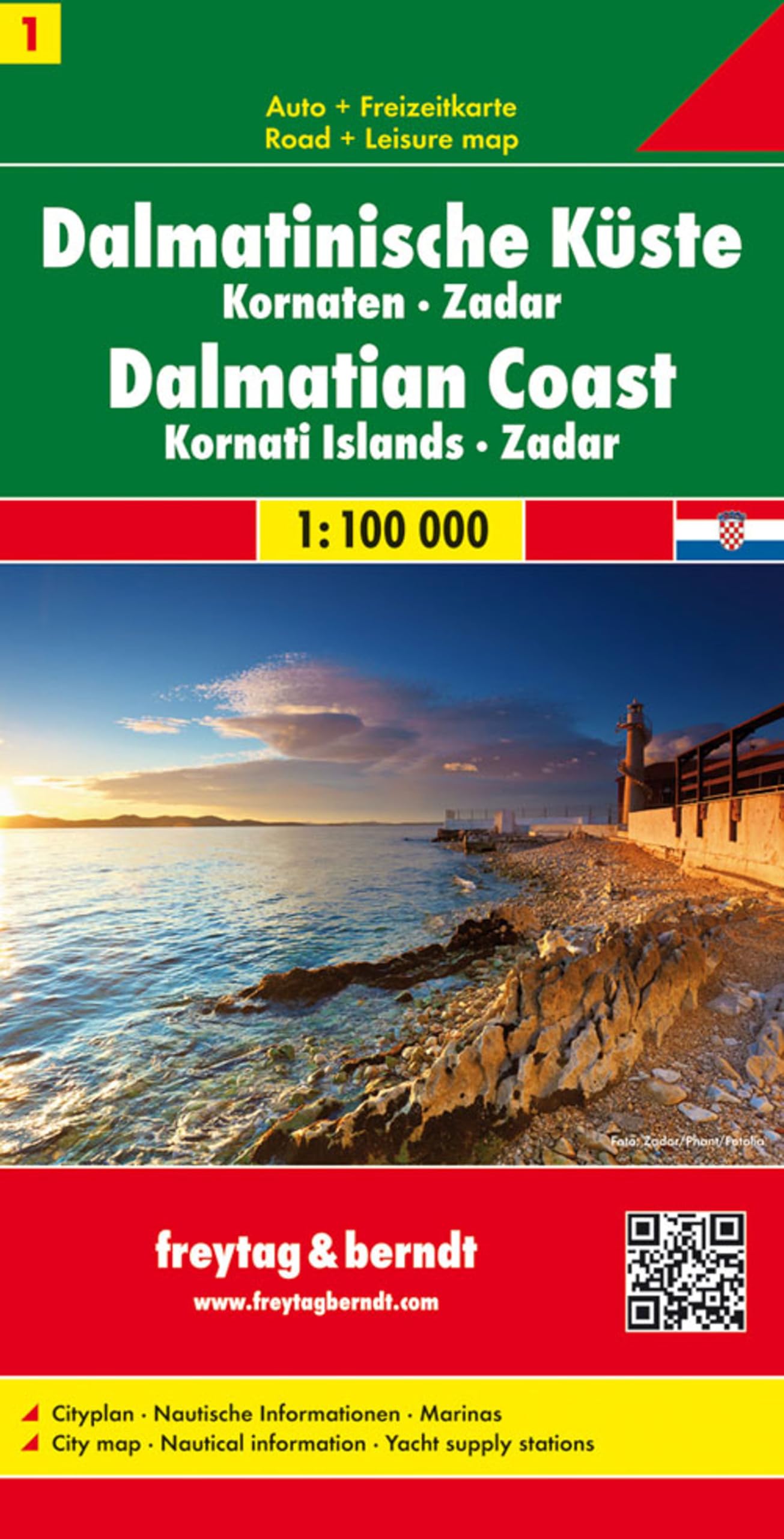 Dalmatian Coast 1 Zadar/Kornaten/Zadar f&b: Toeristische wegenkaart 1:100 000