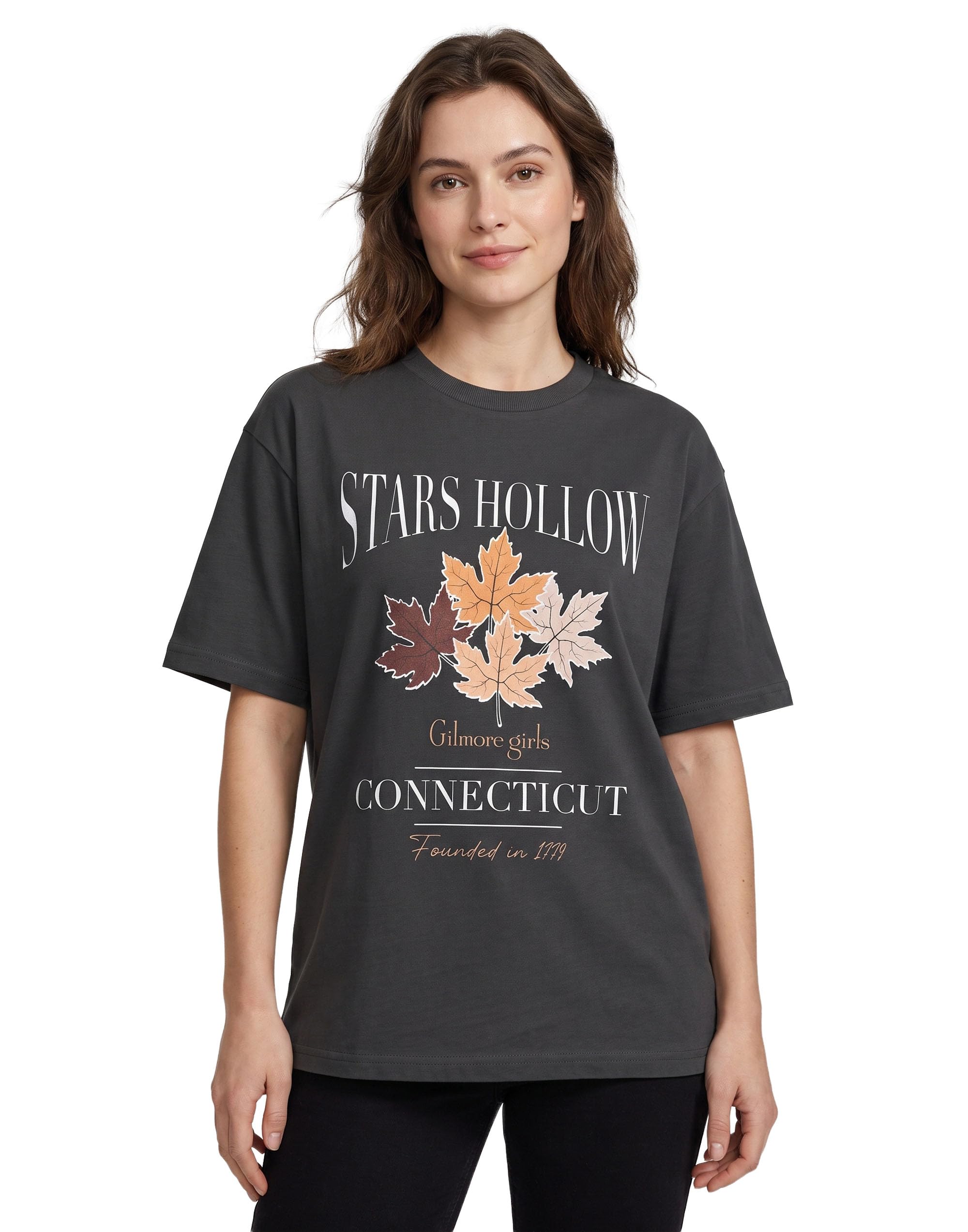 Vanilla Underground Girls Grey Gilmore Womens Connecticut Short Sleeved T-Shirt - Medium
