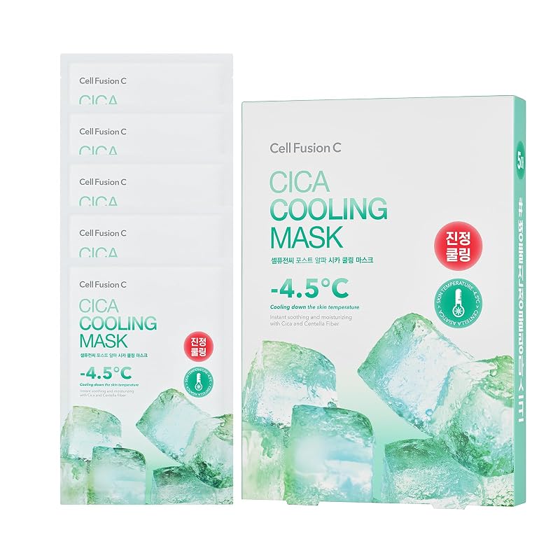 Cell Fusion C Post Alpha Cica Máscara Facial em Folha com Centella Asiatica e Pantenol, Pacote com 5