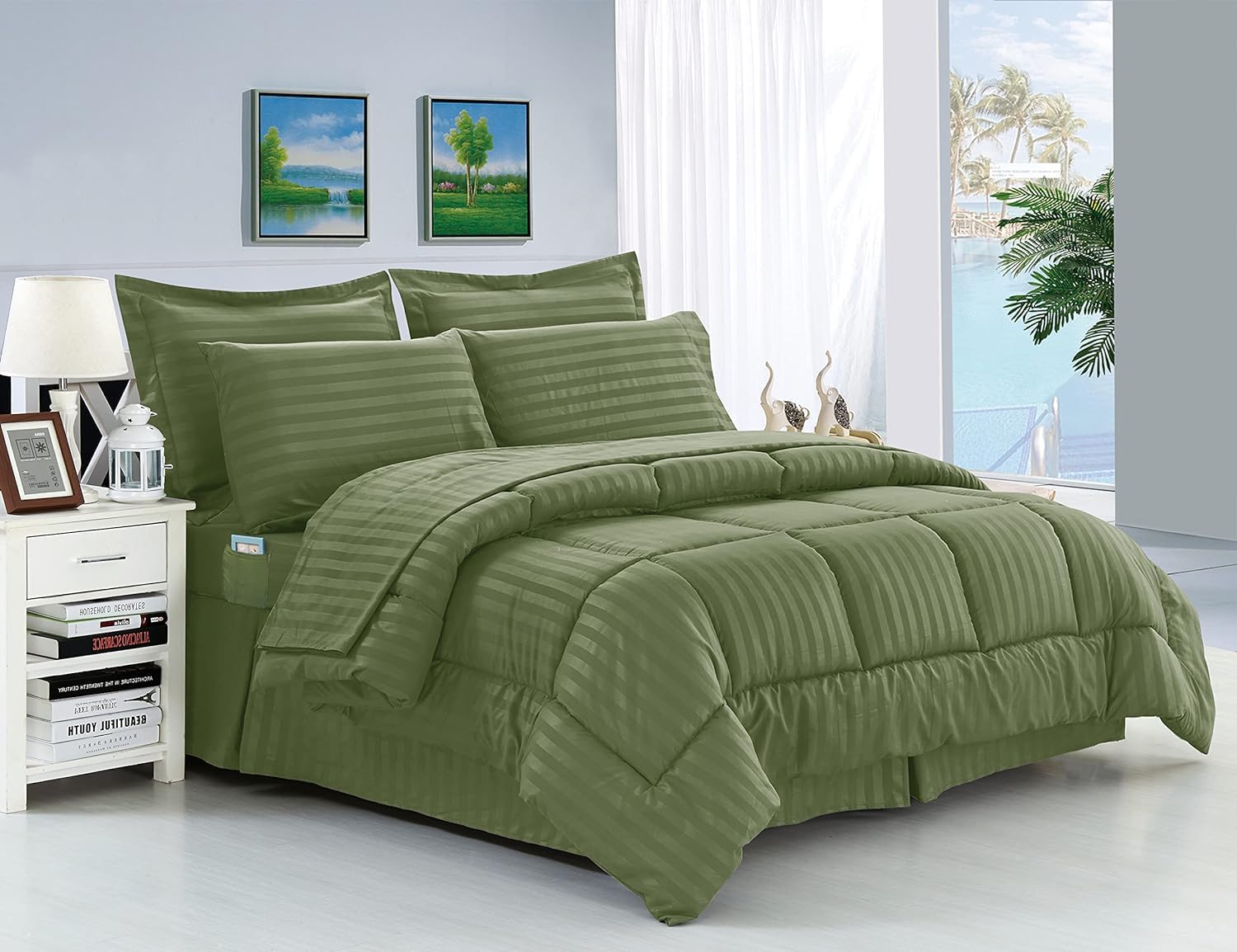 Parure de lit douce comme soie hypoallergénique sauge