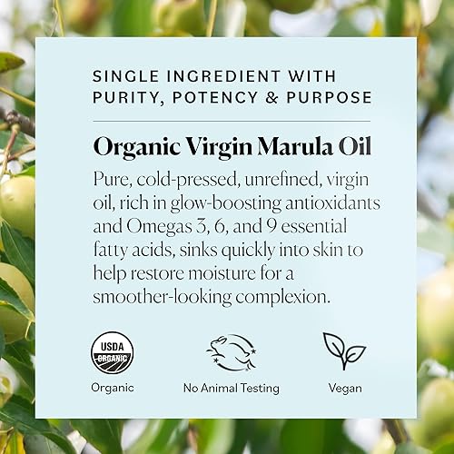 Miniatura 5 de Sky Organics Aceite de marula orgánico para rostro 100% puro y prensado en frío certificado USDA orgánico para reponer, equilibrar y aumentar el
