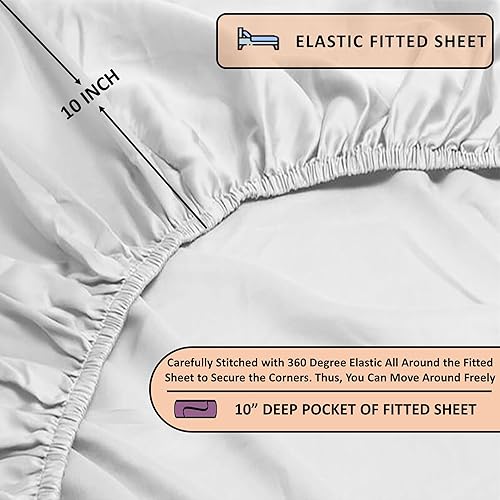 Miniatura 3 de Juego de sábanas de 800 hilos, 100 % algodón egipcio, sábanas My sheet with Pillow de Dreams Egypt Giza, de satén suave y sedoso, 4 piezas, 100 %