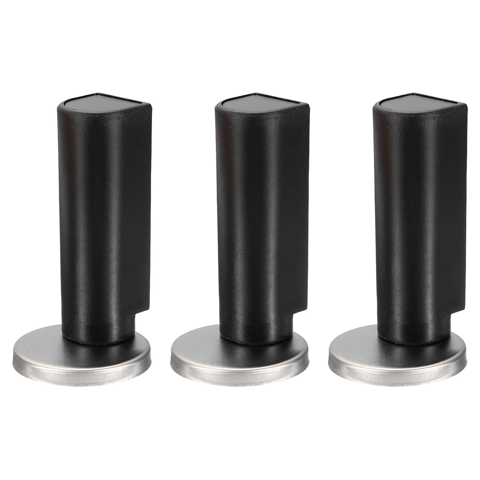 PATIKIL Magnetic Door Stopper, 3Pcs Magnetic Door Catch Holder with Magnet No Drill Windproof Adhesive Doorstop for Home Office Bedroom Bathroom, Black