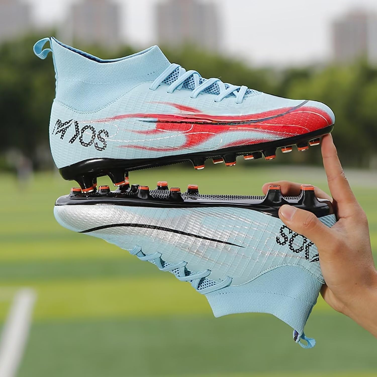 Botas de fútbol altas FG/AG para hombres/niños grandes, zapatillas