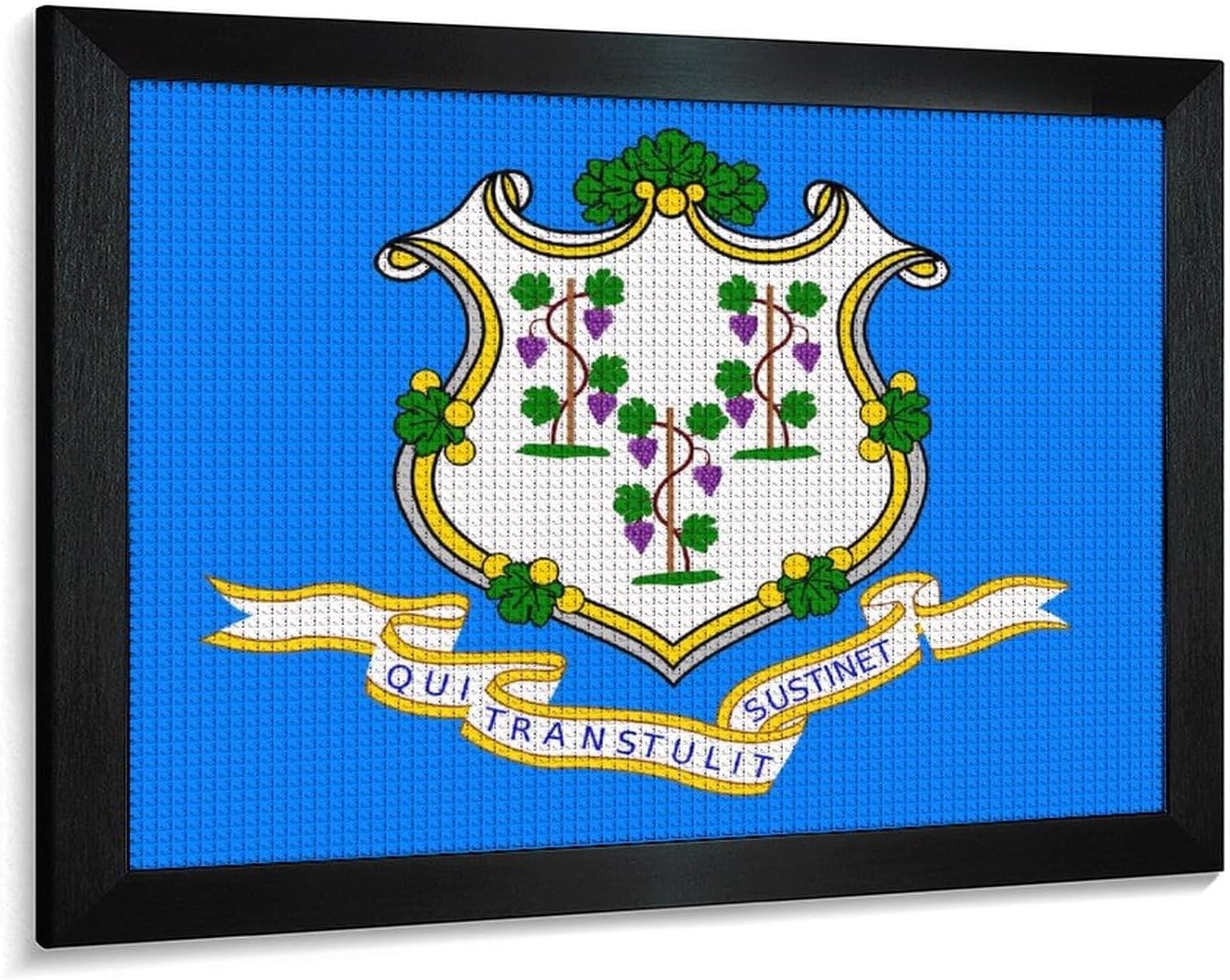 Connecticut Flag Printed Diamond 5D Painting Kits DIY Full Drill Crafts for Home Wall Decor 16x20 Inch Blackwood 50 * 40cm