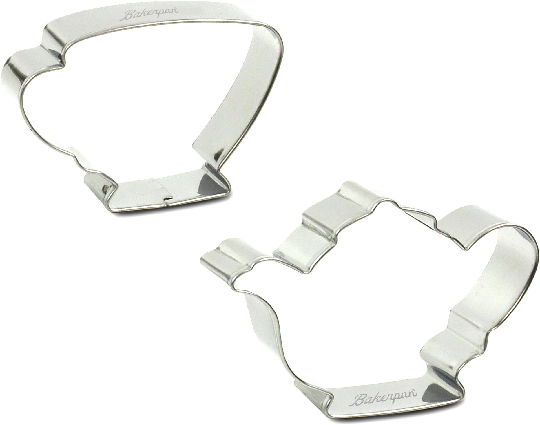 Bakerpan Stainless Steel Cookie Cutter Tea Pot & Cup Set