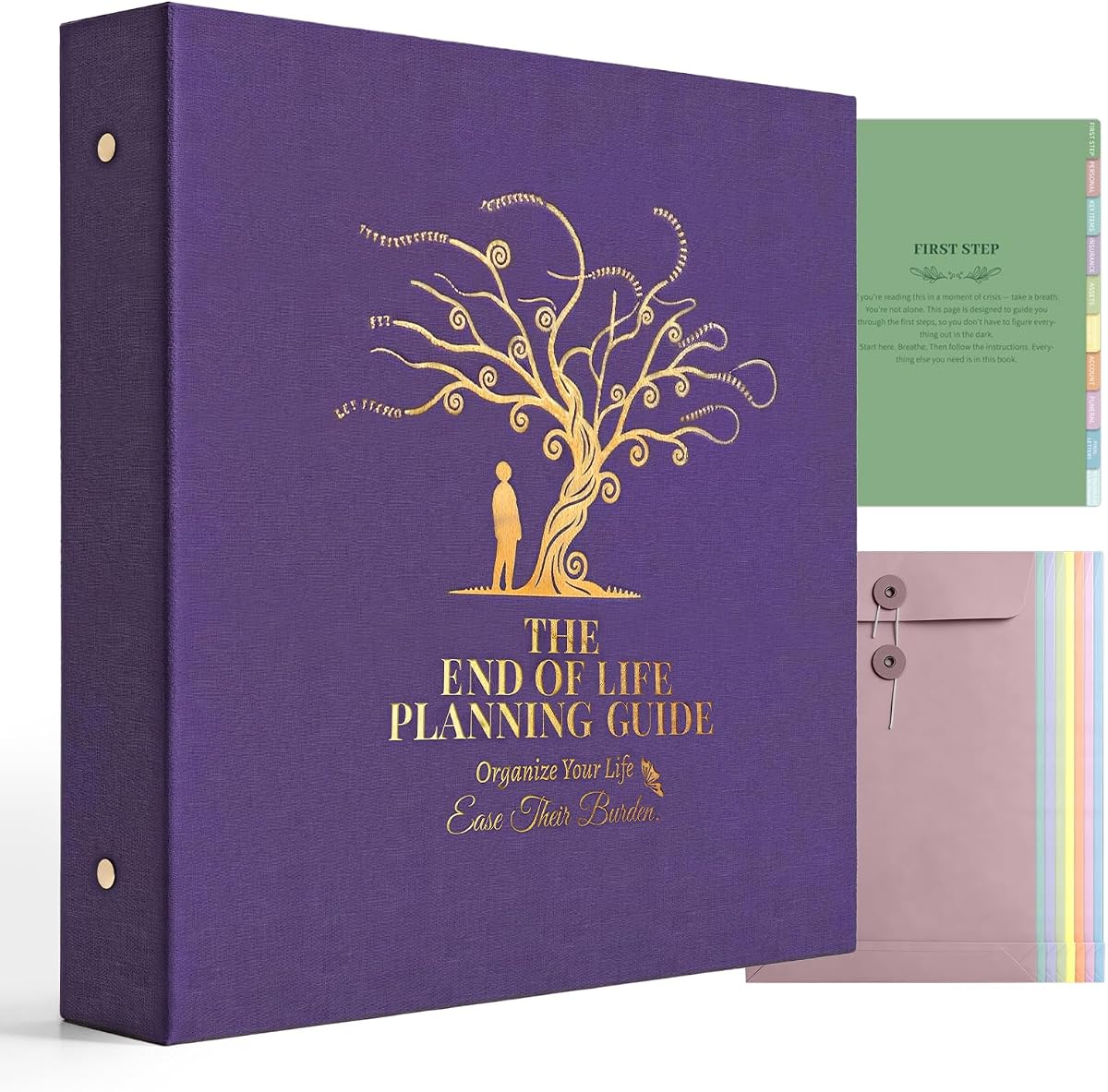 End of Life Planner,When i Die Binder with Document Pockets 11"x12.6"Purple