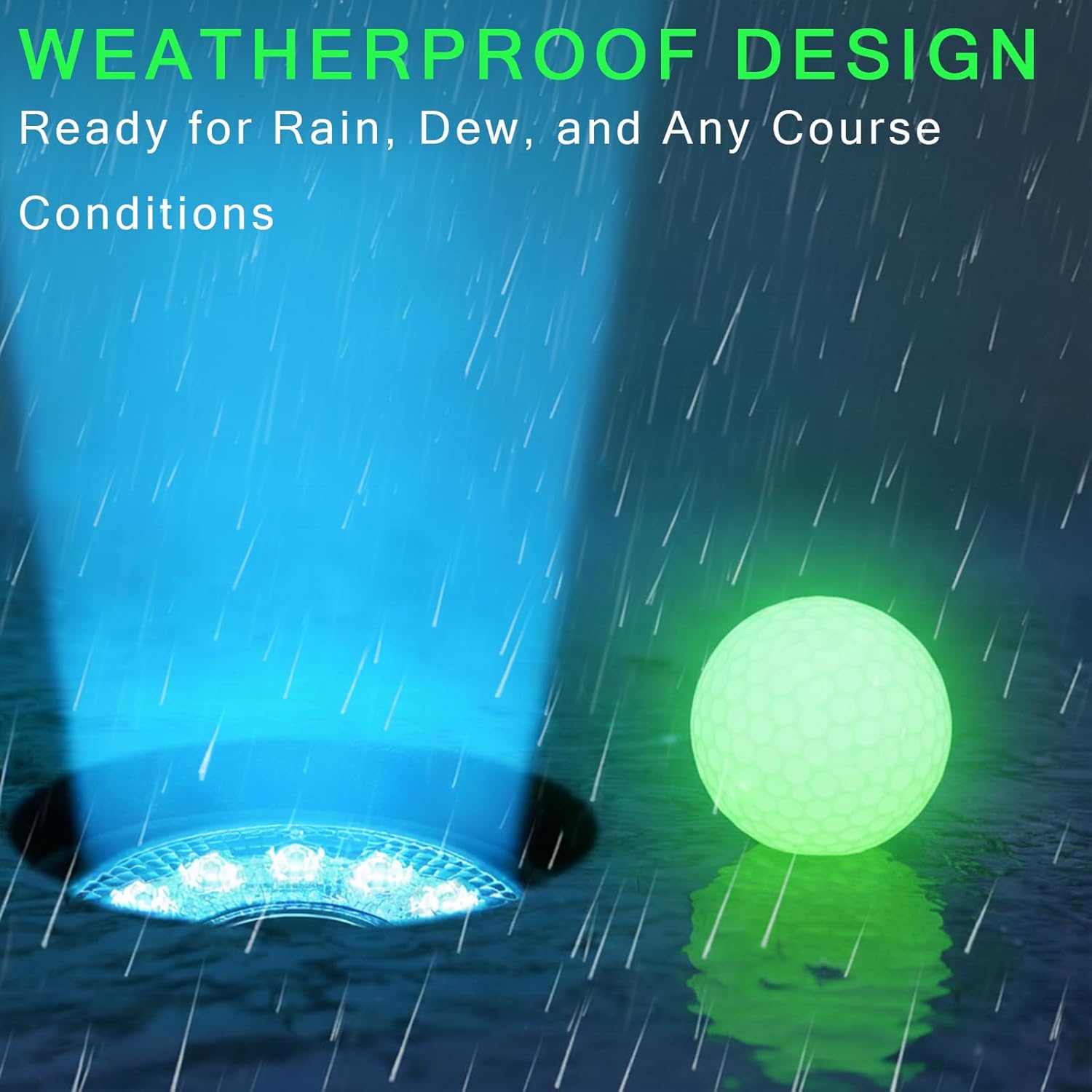 18Pcs LED Golf Hole Lights for Night Putting Green - Glow Disc Golf Basket Lights - Waterproof Color Changing Puck Light Set for Cornhole Board Outdoor Backyard Party Accessories