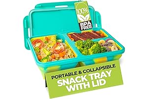 Collapsible Snack Containers with Lids: Leak-Proof Silicone Bento Box for On-the-Go Snacking