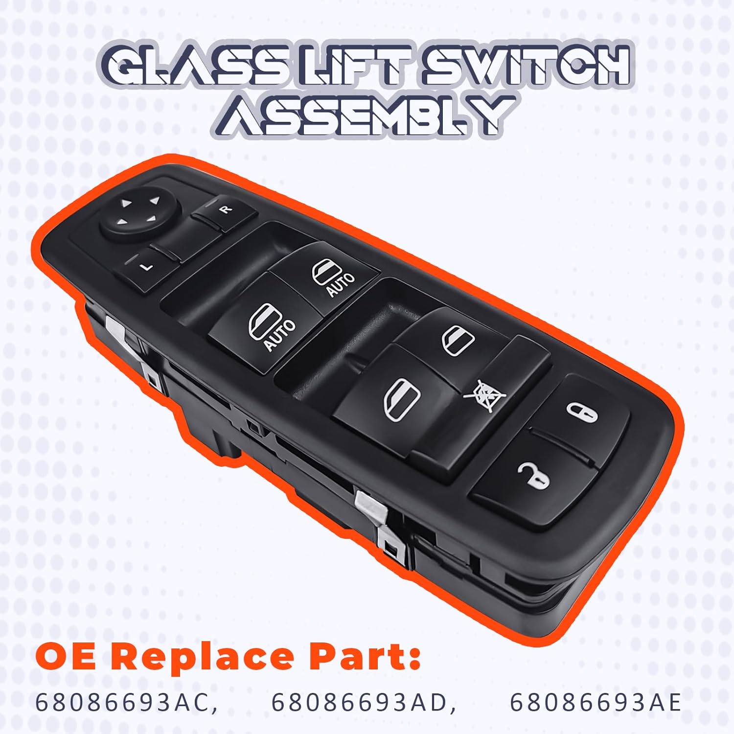 Master Power Window Switch Replacement for 2011 – 2014 Dodge Durango, Jeep Grand Cherokee #Replaces 68086693AC 68086693AD