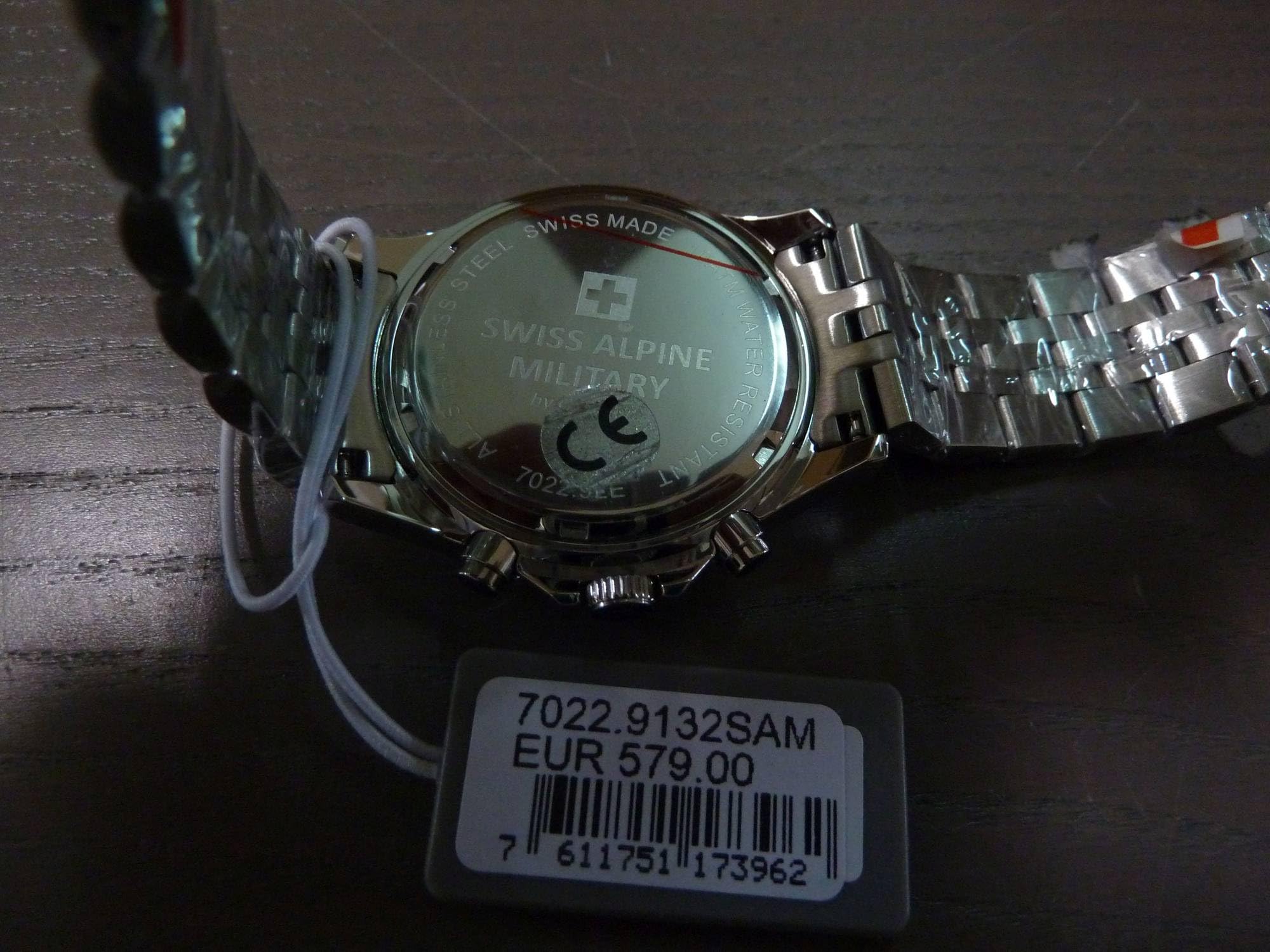 swiss alpine military Orologio da uomo cronografo analogico al quarzo 7022.9 in acciaio inox