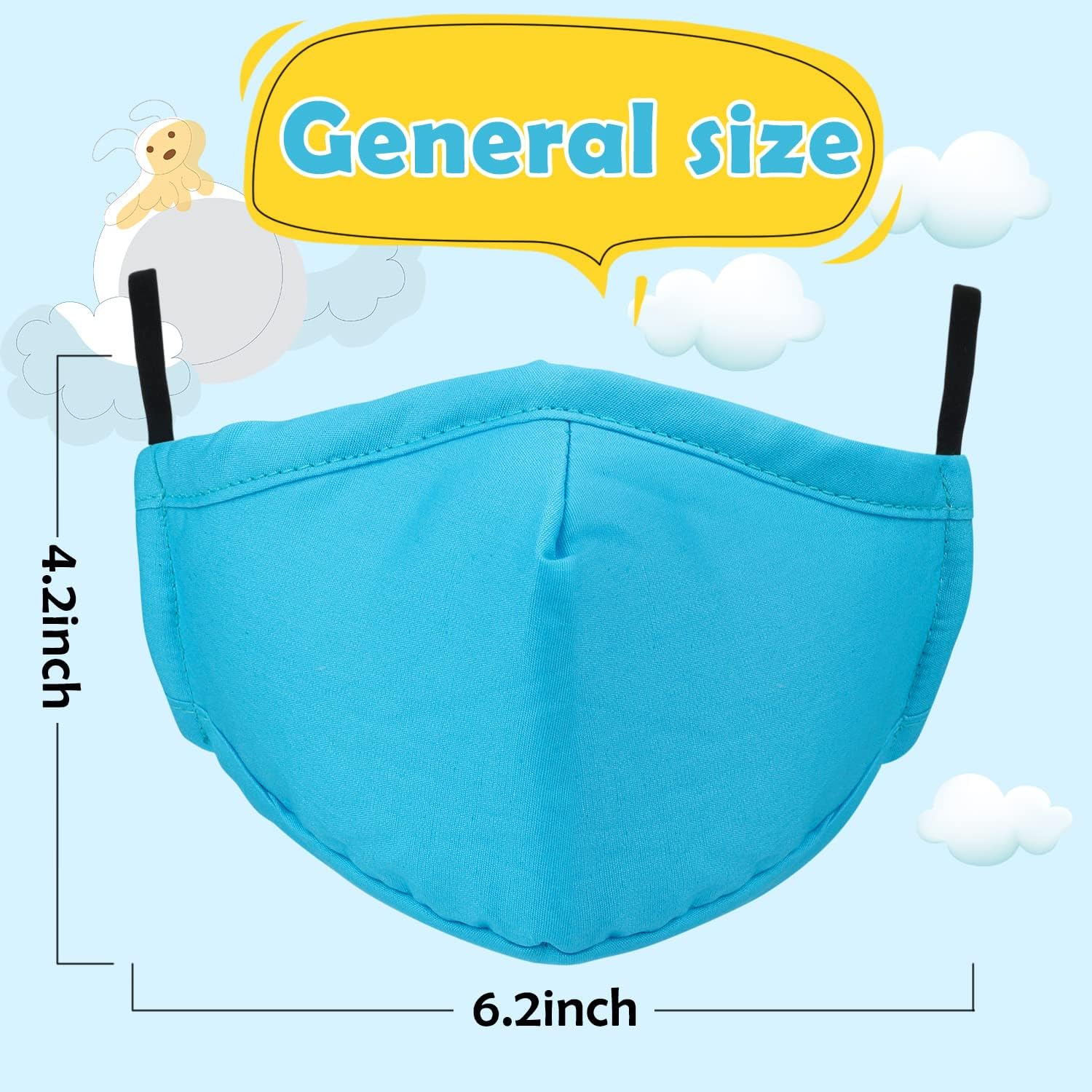 PKQP 3 PCS Unisex Washable Reusable 3 Layers Adjustable Comfortable Protective Cotton Face Madks