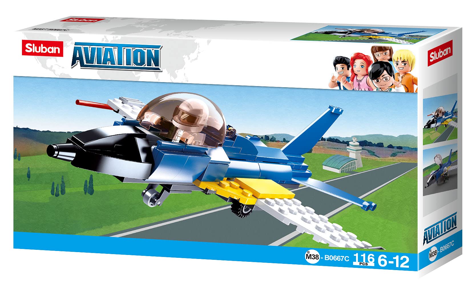 Assembled Sluban M38-B0667C Aviation III-Training Plane