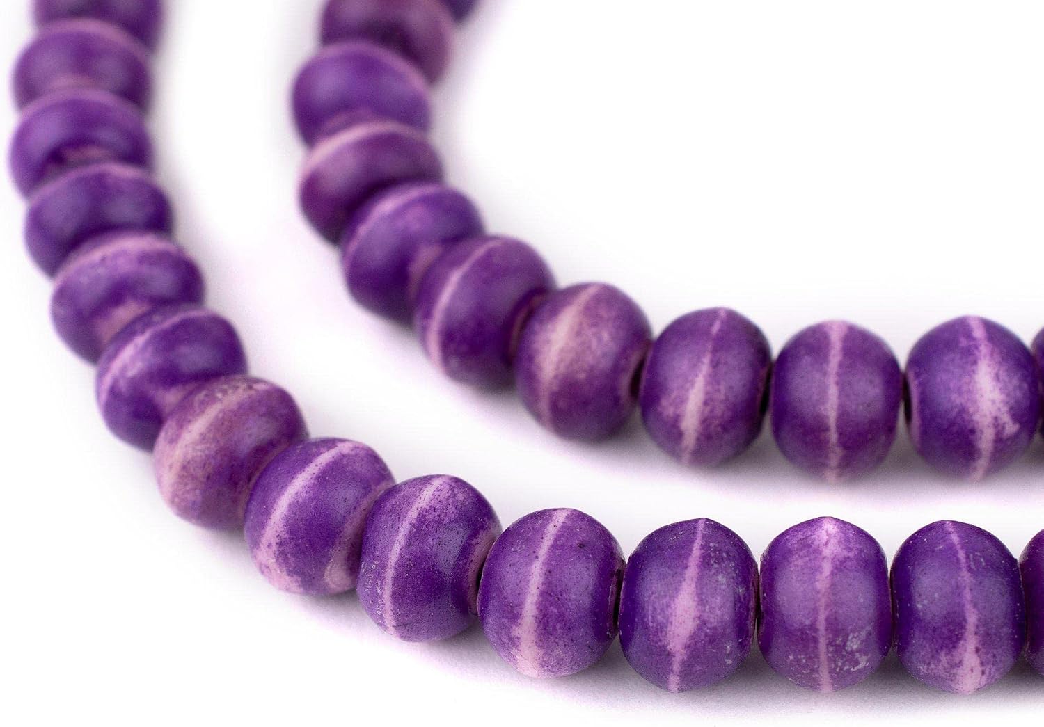 The Bead Chest Purple Bone Mala Prayer Beads (12mm)