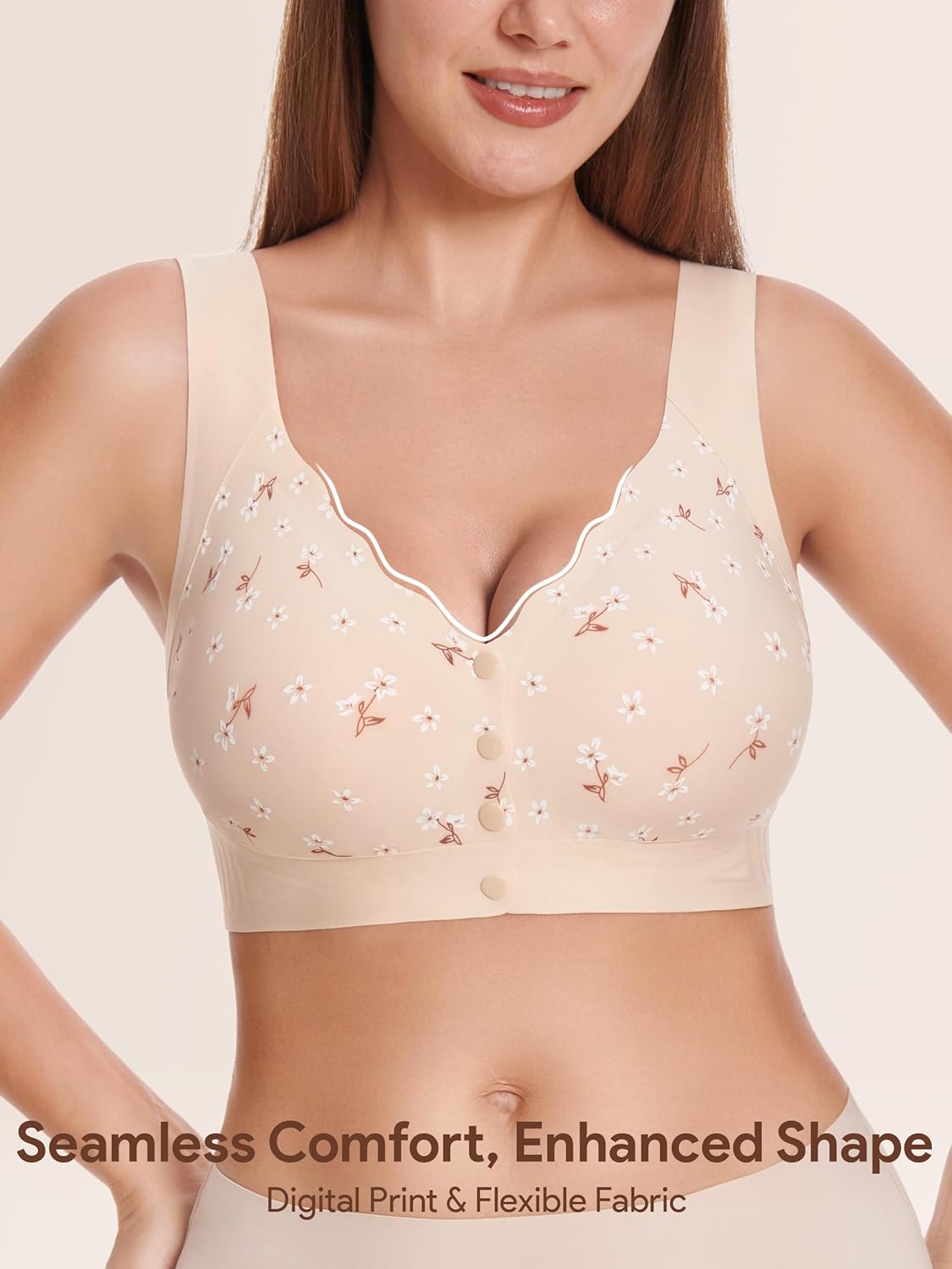 Seamless Daisy Bra for Women, Front Closure Jelly Bras Soft,Post Surgery Mastectomy Recovery,No Underwire Bralettes - Image 3